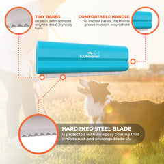 Mango ergonómico de EasyGroomer EquiGroomer para agarre cómodo.