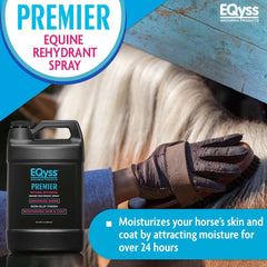 Eqyss Premier Rehidratante Equino: pelaje brillante y piel hidratada tras la aplicación.