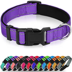 Collar Erbine reflectante de neopreno morado XL para paseos nocturnos con mayor visibilidad