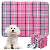 Almohadilla ESGPET rosa plaid para perros, entrenamiento suave y protección de suelos
