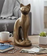 Urna gato eSplanade con acabado artesanal, recuerdo duradero para tu mascota.