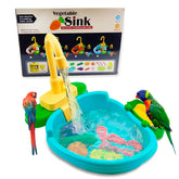 ESSGUO ducha automática para loro con grifo, baño automático para aves fácil de usar