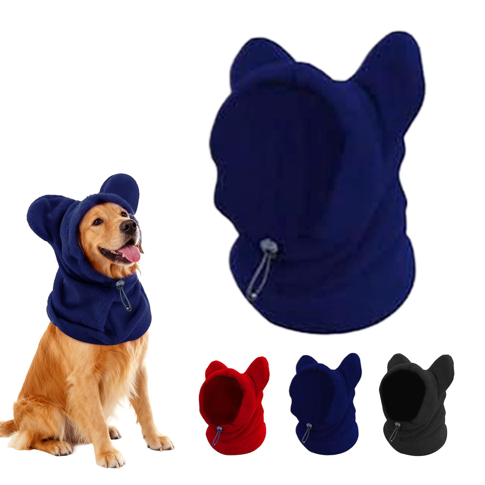Capucha para perro ETOFIXEE protege orejas en el invierno, color azul, talla mediana.