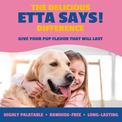 etta says! Masticable con forma estrella, atractivo para perros y fácil de digerir.
