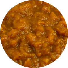 Textura suave de patata dulce para topper sobre la comida diaria.