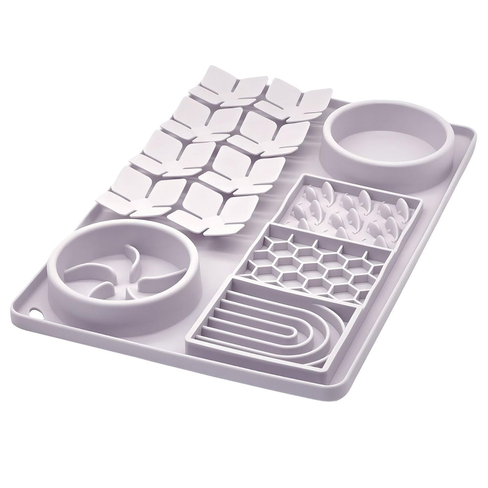 Evenco comedero lento 4en1 en primer plano para comer más despacio.