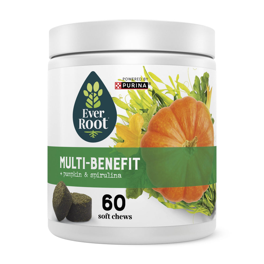 EverRoot gominolas multibeneficio para perros, enfoque en empaque, práctico para suplementar salud diaria