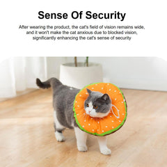 EWES collar cono gato M, diseño hamburguesa adorable para motivar la recuperación
