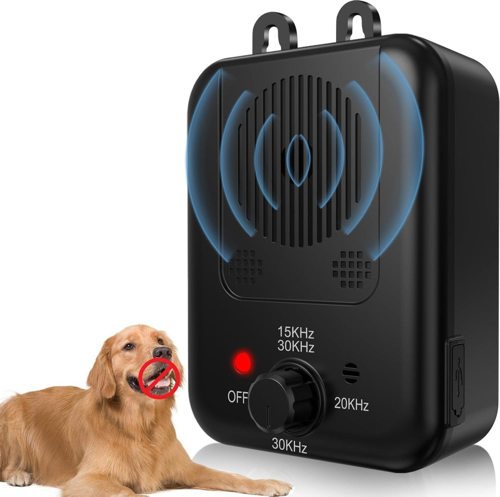 ewrazi dispositivo anti-ladridos ultrasonico para uso interior y exterior, destaca su seguridad.