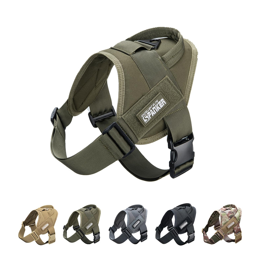 EXCELLENT ELITE SPANKER arnés táctico para perro en paseo cómodo y seguro.