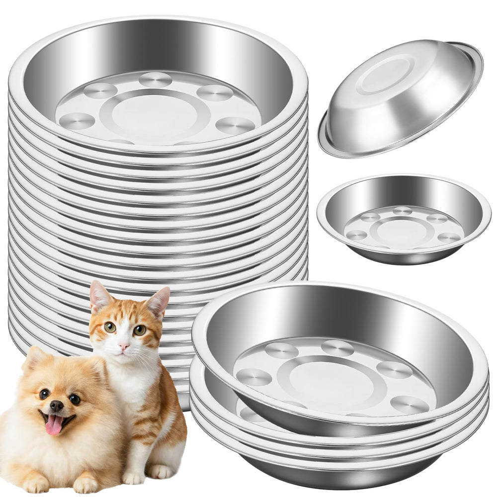 Exclaith cuencos gatos inoxidables, juego de 24 piezas para varias mascotas
