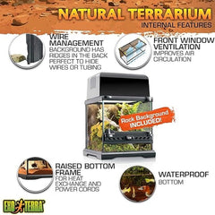 Exo Terra Nano 8x8, ventilación frontal de alto flujo para aire y UVB.