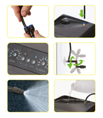 Exo Terra Monsoon Solo II con tubería resistente a fugas para instalación segura.