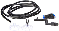 Exo Terra tubo de salida Monsoon RS400, muestra dimensiones para instalación precisa.