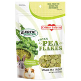 Exotic Nutrition copos de guisante verde 8oz, premio saludable para mascotas pequeñas.
