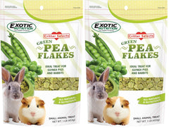 Exotic Nutrition copos de guisante verde: paquetes dobles, snack saludable para mascotas pequeñas.
