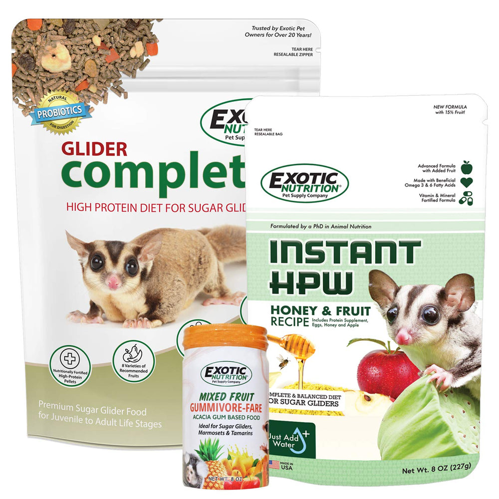 Exotic Nutrition Glider Complete: pellets nutritivos para una dieta equilibrada.