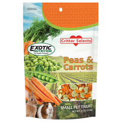 Exotic Nutrition guisantes-zanahorias-8oz: premio vegetal saludable para roedores.