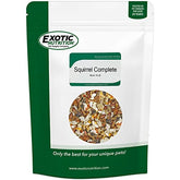 Exotic Nutrition Squirrel Complete, bolsa de 15 lb, almacenamiento seguro y práctico.