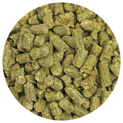 Timothy Pellets de Exotic Nutrition en plato, ideal para ración diaria segura.