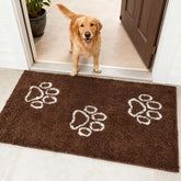 Alfombra EXPAWLORER absorbente de microfibra para perros atrapa humedad y suciedad.