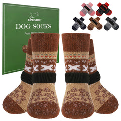 EXPAWLORER calcetines antideslizantes para perro XL con mayor tracción en interiores.
