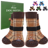 EXPAWLORER calcetines para perros con foco en piso de madera brindan mayor agarre