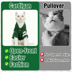 EXPAWLORER suéter felino suave, manga completa, protege del frío en casa