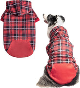 EXPAWLORER chaqueta para perro cuadros frente: estilo clásico y ajuste cómodo para paseos.