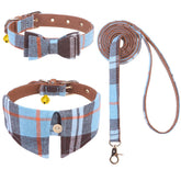 EXPAWLORER collar a cuadros con lazo y giro 360 para paseos sin enredos.