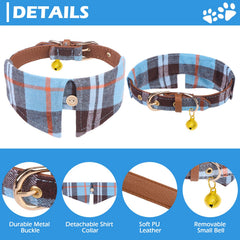 EXPAWLORER collar-bandana para perrito con patrón de cuadros azul, estilo diario