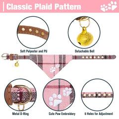 EXPAWLORER collar con bandana de cuadros para paseos elegantes y seguros.