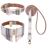 EXPAWLORER collar para perro pequeño con cuadros y lazo, cómodo y ajustable.