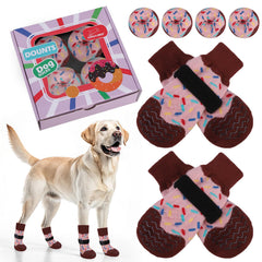 EXPAWLORER calcetines con diseño donut y caja, regalo divertido para mascotas.