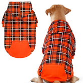 EXPAWLORER Plaid Hoodie para perro con estilo británico, perfecto para días fríos.