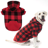 EXPAWLORER Plaid Dog Hoodie frente: estilo británico y abrigo cómodo para paseos