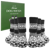 Calcetines antideslizantes EXPAWLORER talla XL con agarre mejorado para suelos lisos.