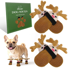 Calcetines EXPAWLORER para perro navideños antideslizantes protegen pisos con agarre