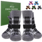 EXPAWLORER calcetines para perro con piso de madera ofrecen tracción segura.