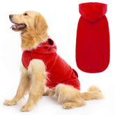 EXPAWLORER chaleco-perro con capucha rojo M para paseos cálidos.
