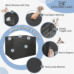 Explore Land funda jaula perro con cierres inferiores para mayor seguridad frente al viento