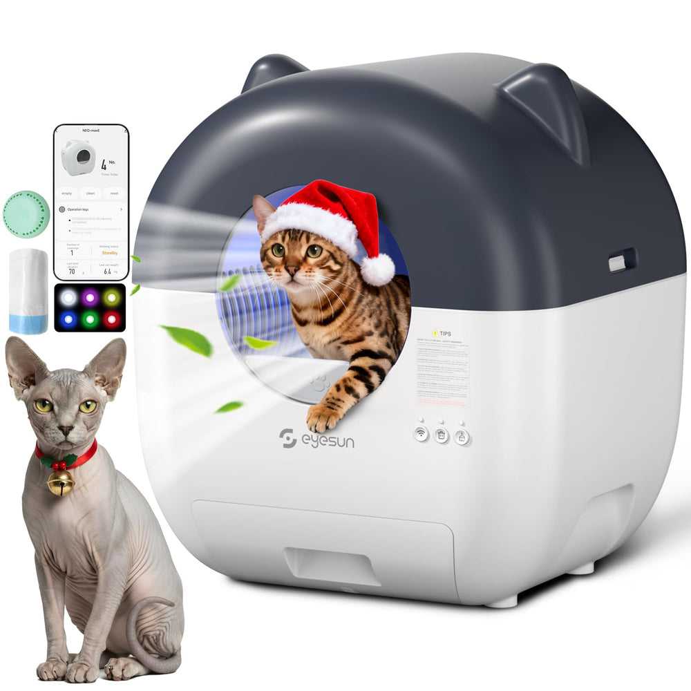 Eyesun caja de arena 76L, gran capacidad para varios gatos.