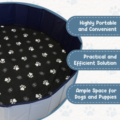 EZwhelp piscina plegable para perros, espacio amplio para juego y baño.