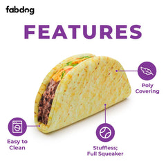 fabdog juguete perro taco duradero para mordisqueo sostenido