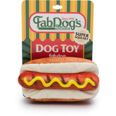 fabdog perro caliente juguete con chirriador para perros, diversión duradera