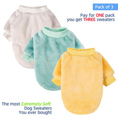 FabriCastle suéter verde claro para perro, ligero y cómodo en salidas invernales