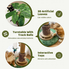 Famifit arbol para gatos con juguetes interactivos y bolas colgantes para diversión.