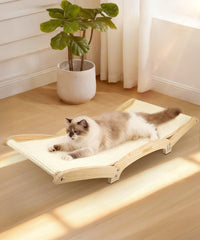 Famifit rascador para gatos con sisal y base de madera, 34 pulgadas para rascar y descansar.