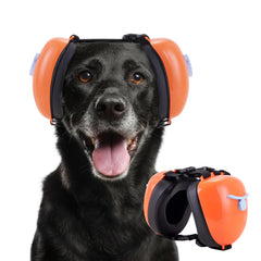 Orejeras Famikako en naranja, enfoque frontal, protección auditiva para paseos tranquilos