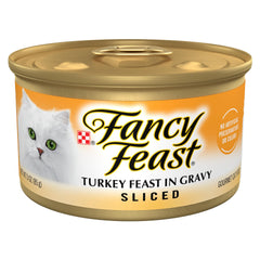 Fancy Feast pavo en rodajas en salsa: porciones fáciles para la cena de tu gato